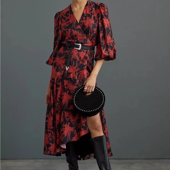 Anthropologie Dresses & Skirts - CABALLERO Abstract Wrap Midi Dress